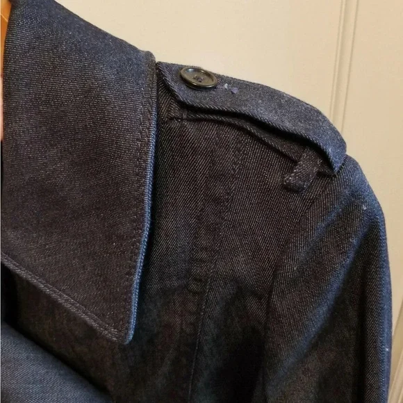 Refined Denim Trench Dark Denim Cotton Unlined - Picture 4 of 8